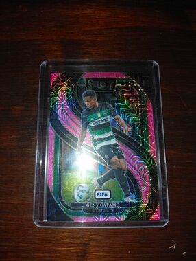 Panini Holographic Soccer Trading Card - Pink, Green